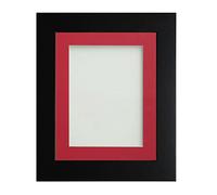 Frame Company Watson Matte Black Picture Photo Frame fitted with Perspex, 8x8 inch with Red Mount for image size 5x5 inch