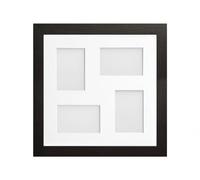 Frame Company Watson Multi Aperture Range Black Photo Picture Frame, 40x40cm for 7x5 inch (x4 Mix) *Choice of Sizes* Fitted with Real Glass
