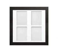 Frame Company Watson Multi Aperture Range Black Photo Picture Frame, 40x40cm for 7x5 inch (x4 Portrait) *Choice of Sizes* Fitted with Real Glass