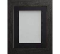 Frame Company Watson Range Black 16x12 inch Picture Photo Frame with Black Mount for Image 12x8 inch *Choice of Sizes* Fitted with Real Glass