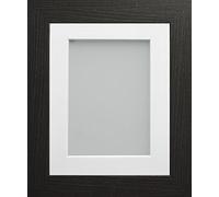 Frame Company Watson Range Black 60x50cm Picture Photo Frame with White Mount for Image 50x40cm *Choice of Sizes* Fitted with Perspex