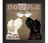 Frame Company Watson Range Doodle Coffee Double IV Portland by Ryan Fowler, Frame - 20 x 20 Inches, Black