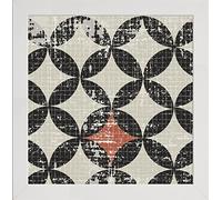 Frame Company Watson Range Geometric Patchwork Puree Pumpkin Square IV by Pela Studio, Photo Frame - 20 x 20 Inches, White