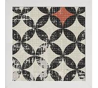 Frame Company Watson Range Geometric Patchwork Puree Pumpkin Square V by Pela Studio, Photo Frame - 40 x 40 cm, White