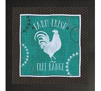 Frame Company Watson Range Little Red Farm I with by Veronique Charron Teal, Frame - 10 x 10 Inches, Black