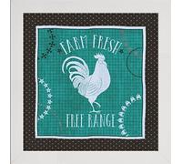 Frame Company Watson Range Little Red Farm I with Teal by Veronique Charron, Frame - 8 x 8 Inches, White