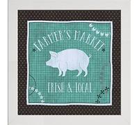 Frame Company Watson Range Little Red Farm II with Teal by Veronique Charron, Frame - 20 x 20 Inches, White