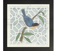 Frame Company Watson Range Monument Etching Tile I Blue Bird by Wild Apple Portfolio, Frame - 12 x 12 Inches, Black