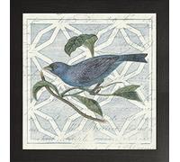 Frame Company Watson Range Monument Etching Tile Ii Blue Bird by Wild Apple Portfolio, Frame - 8 x 8 Inches, Black