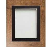 Frame Company Watson Range Rustic 10x10 inch Picture Photo Frame with Black Mount for Image 5x5 inch *Choice of Sizes* Fitted with Real Glass