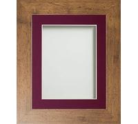 Frame Company Watson Range Rustic 10x8 inch Picture Photo Frame with Plum Mount for Image 8x6 inch *Choice of Sizes* Fitted with Real Glass