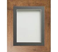 Frame Company Watson Range Rustic 50x40cm Picture Photo Frame with Grey Mount for Image 40x30cm*Choice of Sizes* Fitted with Real Glass