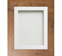 Frame Company Watson Range Rustic 60x50cm Picture Photo Frame with White Mount for Image 50x40cm *Choice of Sizes* Fitted with Perspex