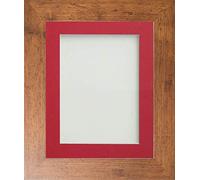 Frame Company Watson Range Rustic 8x6 inch Picture Photo Frame with Red Mount for Image 6x4 inch *Choice of Sizes* Fitted with Real Glass