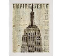 Frame Company Watson Range Vintage Ny EmpireState Building by Michael Mullan, Frame - A2, White