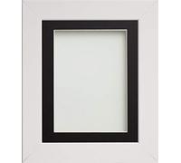 Frame Company Watson Range White 60x50cm Picture Photo Frame with Black Mount for Image 50x40cm *Choice of Sizes* Fitted with Perspex