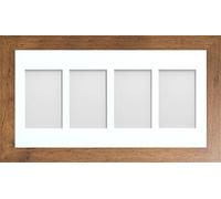 Frame Company Watson Rustic Multi-Aperture Photo Frame with Mount, 20x10 for 6x4 (x4 P) * Choice of Frame Colour and Mount Design* NEW