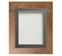 Frame Company Watson Rustic Picture Photo Frame fitted with Perspex, A1 with Grey Mount for image size A2