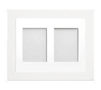 Frame Company Watson White Multi-Aperture Photo Frame with Mount, 14x11 for 7x5 (x2) * Choice of Frame Colour and Mount Design* NEW