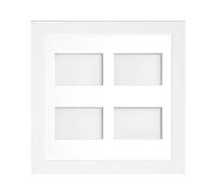 Frame Company Watson White Multi-Aperture Photo Frame with Mount, 40x40cm for 6x4 (x4 portrait) * Choice of Frame Colour and Mount Design* NEW