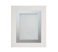 Frame Company Watson White Picture Photo Frame fitted with Perspex, 20x16 inch with Silver Mount for image size A3