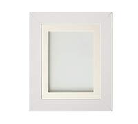 Frame Company Watson White Picture Photo Frame fitted with Perspex, 24x18 inch with Ivory Mount for image size 18x12 inch