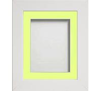 Frame Company Watson White Picture Photo Frame fitted with Perspex, 24x18 inch with Lemon Bon Bon Mount for image size 18x12 inch