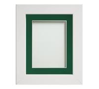 Frame Company Watson White Picture Photo Frame fitted with Perspex, 30x20 inch with Bottle Green Mount for image size A2