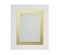 Frame Company Watson White Picture Photo Frame fitted with Perspex, A2 with Gold Mount for image size A3