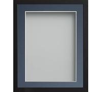 Frame Company Webber Black with Blue Mount, 14x11 for 12x8 inch