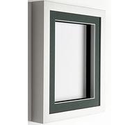 Frame Company White 20x16 inch Box Frame With Bottle Green Mount for Image 16x12 inch *Choice of Size and Mount Colour* Fitted with Real Glass