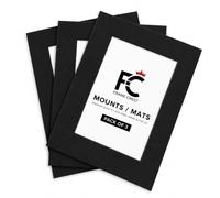 Frame Crest 36x24 Inch Black Picture Mount - 30x20 Aperture for Large Photo Frames - Premium 1.5mm Acid-Free Cardboard Mat - Pack of 3 Professional Gallery Display Inserts