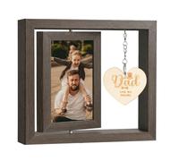 frame dad Love Forever Photo Gift for Dad, 4x6 Inch Wood Rotating Floating Photo Frame from Daughter Son
