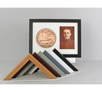 Frame Display for WW1 Memorial Plaque/Coin Dead Man's Penny with a 6x4 Photo. A4 size Frame. (Walnut Frame)