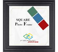 FRAME EAZY 13"x13" Square Photo Frame Black - Antique Style Square Picture Poster Frames With Safe Perspex Front & Wall Mounting Hooks - Square Frame Black, 13x13 Inch (33 x 33cm)