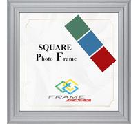 FRAME EAZY 13"x13" Square Photo Frame Silver - Antique Style Square Picture Poster Frames With Safe Perspex Front & Wall Mounting Hooks - Square Frame Silver, 13x13 Inch (33 x 33cm)