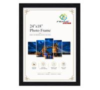 FRAME EAZY 24x18 Black Photo Frames, Wall Art Picture Frames | 46 x 61cm MDF Engineered wood poster frame with crystal-clear Perspex front, perfect for wall art, photos, and pictures