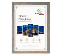 FRAME EAZY 24x18 Rustic Silver Photo Frames, Wall Art Picture Frames | 46 x 61cm MDF Engineered wood poster frame with crystal-clear Perspex front, perfect for wall art, photos, and pictures