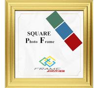 FRAME EAZY 5"x5" Square Photo Frame Gold - Antique Style Square Picture Poster Frames With Safe Perspex Front & Wall Mounting Hooks - Square Frame Gold, 5x5 Inch (12.7 x 12.7cm)