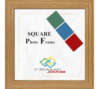 FRAME EAZY 9"x9" Square Photo Frame Oak - Antique Style Square Picture Poster Frames With Safe Perspex Front & Wall Mounting Hooks - Square Frame Oak, 9x9 Inch (22.8 x 22.8cm)