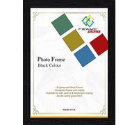 Frame Eazy Black 36x24 Inch Wood Effect Photo Picture Frames - Black Maxi Poster 36" x 24" (91.44 x 60.96cm) Frame With Clear Perspex Sheet and Wall Hanging Hooks - Various Size & Color