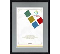 FRAME EAZY Black 40x30cm Photo Frame with 30x20cm Grey Mount to Hang Portrait or Landscape - Thin Picture Frame With Safe Perspex Front - 40 x 30 cm For Picture Size 30 x 20 cm