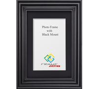 FRAME EAZY Black 60x50cm Photo Frame with 50x40cm Black Mount to Hang Portrait or Landscape - Swept Picture Frame With Safe Perspex Front - 60 x 50 cm For Picture Size 50 x 40 cm