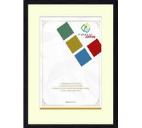 FRAME EAZY Black 60x50cm Photo Frame with 50x40cm Ivory Mount to Hang Portrait or Landscape - Thin Picture Frame With Safe Perspex Front - 60 x 50 cm For Picture Size 50 x 40 cm