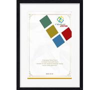 FRAME EAZY Black 60x50cm Photo Frame with 50x40cm White Mount to Hang Portrait or Landscape - Thin Picture Frame With Safe Perspex Front - 60 x 50 cm For Picture Size 50 x 40 cm