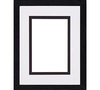 FRAME EAZY Black Double Mount Photo Frame Picture Poster Certificate Frames With Perspex Sheet- White On Black Mount- A2 For A3 pictures