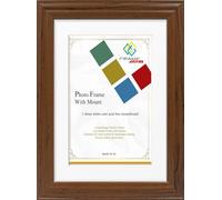 FRAME EAZY Dark Oak 14x11 Photo Frame with 11x9 White Mount - Antique Style Picture Frame With Safe Perspex Front - Frame 14" x 11" For Picture Size 11" x 9"