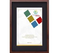 FRAME EAZY Dark Oak 16x12 Photo Frame with A4 Black Mount to Hang Portrait or Landscape - Thin Picture Frame With Safe Perspex Front - 16" x 12" For Picture Size A4
