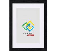 FRAME EAZY Modern Black Photo Picture Frame Poster Certificate Frames with White Mount - 24x20 For 20x16 Inch Picture