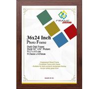 FRAME EAZY Modern Dark Oak Maxi Poster Frame 36 x 24 Inch (61 x 91.5cm) Large Picture Frames with Safe Clear Perspex Front & Wall Mounting - 24 x 36 Premium Wall Photo Frames